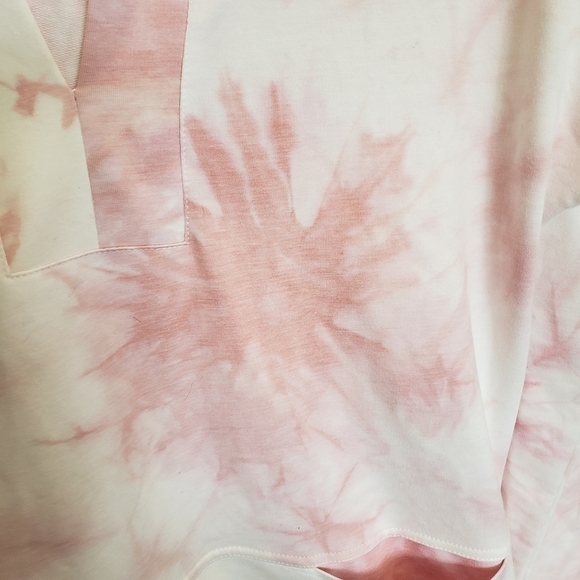Melloday Pink Tie Dye Pullover Hoodie Sweatshirt Womens Size Small Oversized - Picture 5 of 11